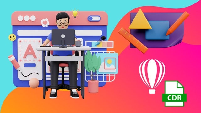 KLiC DTP Corel Draw course visual showing layout design tools and publishing workflow